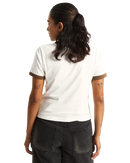 Centre Chest Ringer T-Shirt in Egret