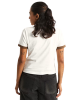 Centre Chest Ringer T-Shirt in Egret