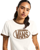 Centre Chest Ringer T-Shirt in Egret