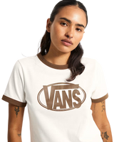 Centre Chest Ringer T-Shirt in Egret