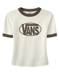The Vans Womens Centre Chest Ringer T-Shirt in Egret