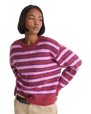 Rollins Stripe Jumper in Poppy Ember & Purple Licorice