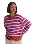 Rollins Stripe Jumper in Poppy Ember & Purple Licorice