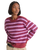 Rollins Stripe Jumper in Poppy Ember & Purple Licorice