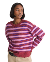 Rollins Stripe Jumper in Poppy Ember & Purple Licorice