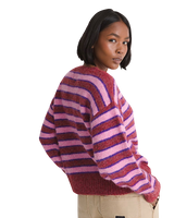 Rollins Stripe Jumper in Poppy Ember & Purple Licorice