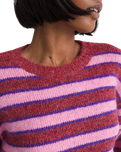Rollins Stripe Jumper in Poppy Ember & Purple Licorice