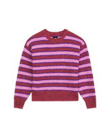 Rollins Stripe Jumper in Poppy Ember & Purple Licorice