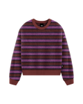 The Vans Womens Rollins Stripe Jumper in Poppy Ember & Purple Licorice
