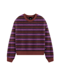 The Vans Womens Rollins Stripe Jumper in Poppy Ember & Purple Licorice