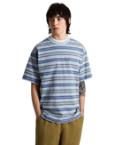 Stripe Ringer Loose T-Shirt in Soft Slate