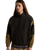 Retro Sport Mock Neck Full Zip Jacket in Faded Black