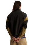 Retro Sport Mock Neck Full Zip Jacket in Faded Black