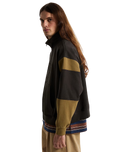 Retro Sport Mock Neck Full Zip Jacket in Faded Black