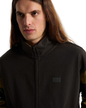 Retro Sport Mock Neck Full Zip Jacket in Faded Black