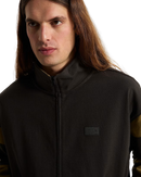 Retro Sport Mock Neck Full Zip Jacket in Faded Black