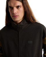 Retro Sport Mock Neck Full Zip Jacket in Faded Black