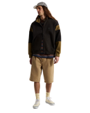 Retro Sport Mock Neck Full Zip Jacket in Faded Black