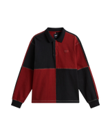 The Vans Mens Check Rugby Shirt in Poppy