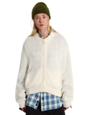 Teddy Round Neck Cardigan in Egret