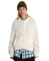 Teddy Round Neck Cardigan in Egret