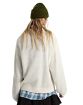 Teddy Round Neck Cardigan in Egret