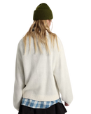 Teddy Round Neck Cardigan in Egret