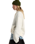 Teddy Round Neck Cardigan in Egret