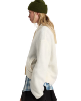 Teddy Round Neck Cardigan in Egret
