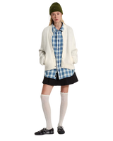 Teddy Round Neck Cardigan in Egret
