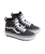 The Vans Womens SK8-Hi Waterproof Insulated MTE Shoes in Leopard Charcoal Grey