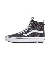 The Vans Womens SK8-Hi Waterproof Insulated MTE Shoes in Leopard Charcoal Grey