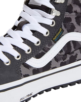 The Vans Womens SK8-Hi Waterproof Insulated MTE Shoes in Leopard Charcoal Grey