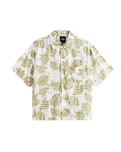 Doren Printed Camp Shirt in Soft Sage