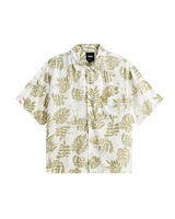 Doren Printed Camp Shirt in Soft Sage