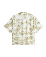 Doren Printed Camp Shirt in Soft Sage