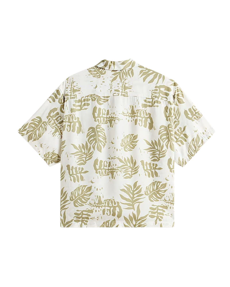 Doren Printed Camp Shirt in Soft Sage