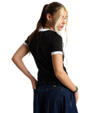 Puppy Ringer T-Shirt in Black