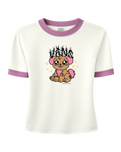 The Vans Womens Puppy Ringer T-Shirt in Egret