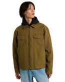 Mcavoy II Zip Station Jacket in Olive Brown