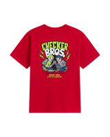 The Vans Boys Boys Checker Bros T-Shirt in Racing Red