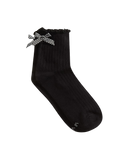 The Vans Womens Bow Back Socks in Black & White