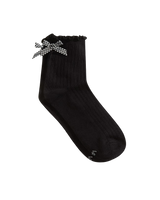 The Vans Womens Bow Back Socks in Black & White
