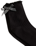The Vans Womens Bow Back Socks in Black & White