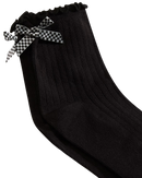 The Vans Womens Bow Back Socks in Black & White