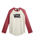 The Vans Mens Core Raglan Long Sleeve T-Shirt in Crimson Haze