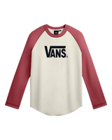 The Vans Mens Core Raglan Long Sleeve T-Shirt in Crimson Haze