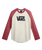 The Vans Mens Core Raglan Long Sleeve T-Shirt in Crimson Haze