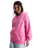 Y2K Star Zip Hoodie in Pink Fizz