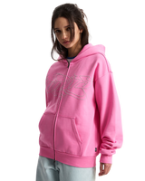 Y2K Star Zip Hoodie in Pink Fizz